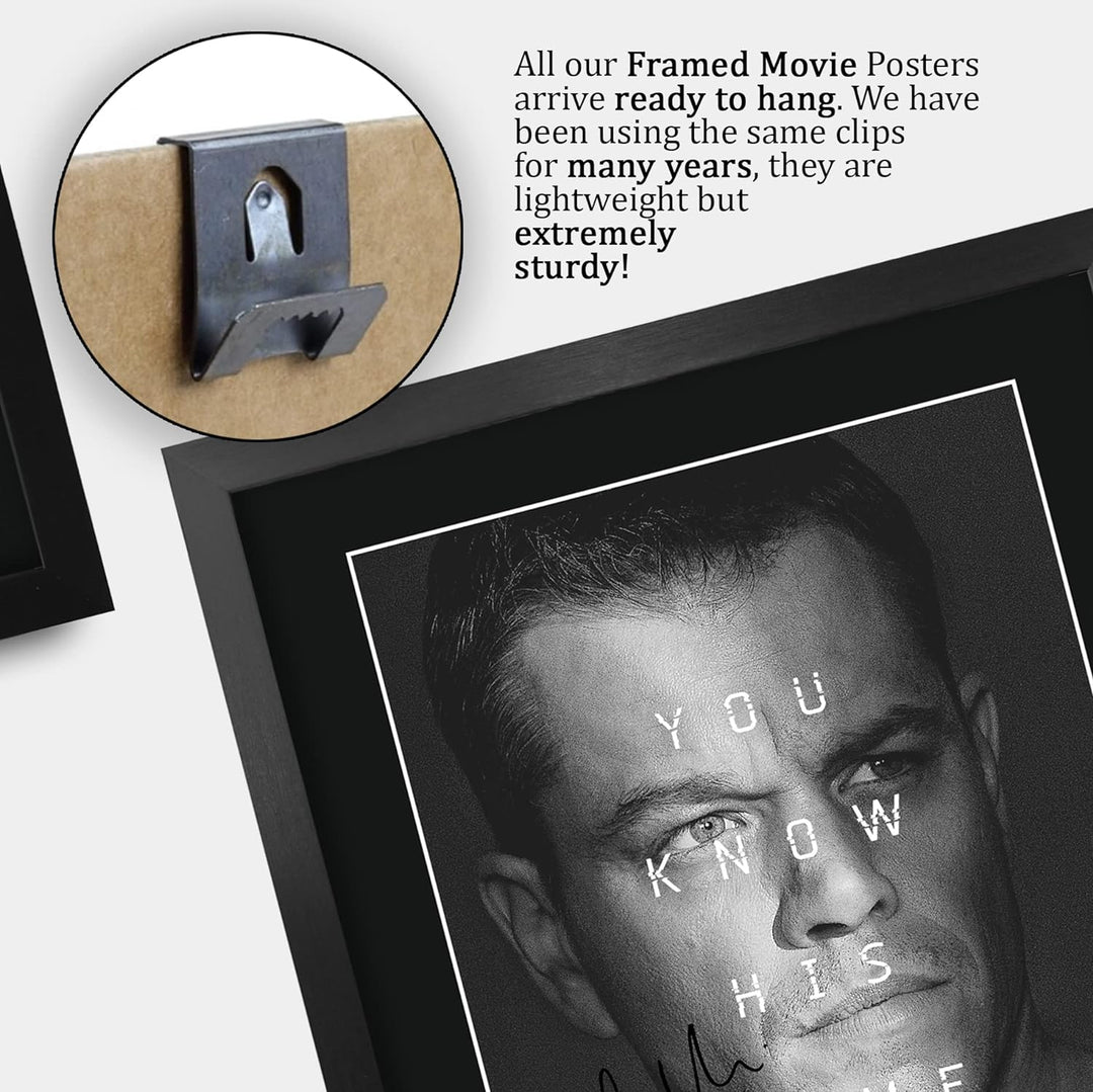 HWC Trading FR A3 Jason Bourne Matt Damon Geschenke Geduckter Poster Signiertes Autogramm Foto für F