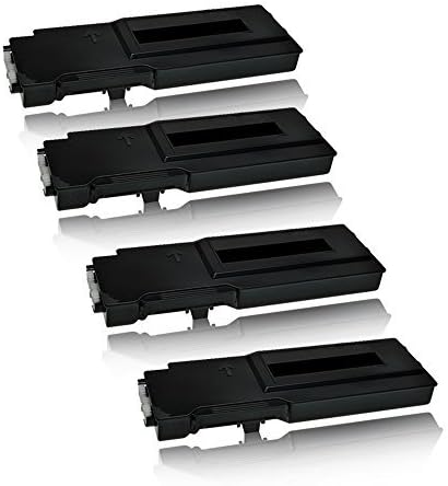Eurotone 4X Black/Schwarz Rebuilt Toner für Dell C2660 C2665 C2660DN C2600 Series C2665DNF C2665DN C