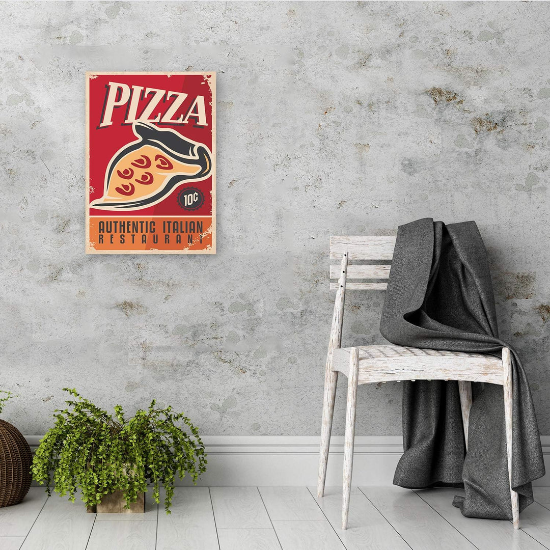 Wandbild XXL Nostalgisch Deko Kunst Bilder rostiges Schild Rot 80x120 cm Deco panel 80x120 cm Rot_A,