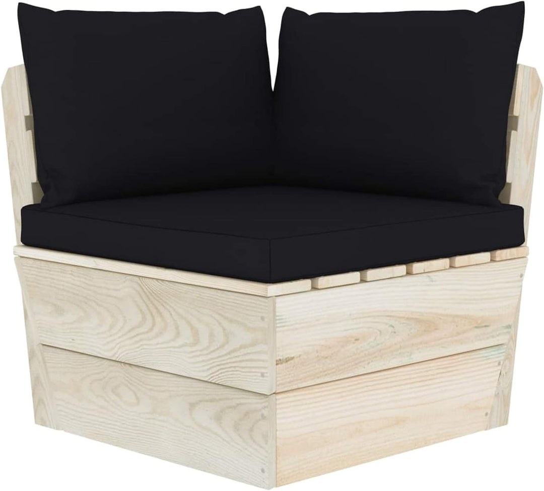 Tidyard Garten Paletten Ecksofa mit Kissen Terassenmöbel Sitzgruppe Gartenmöbel Set Sofagarnitur Pal