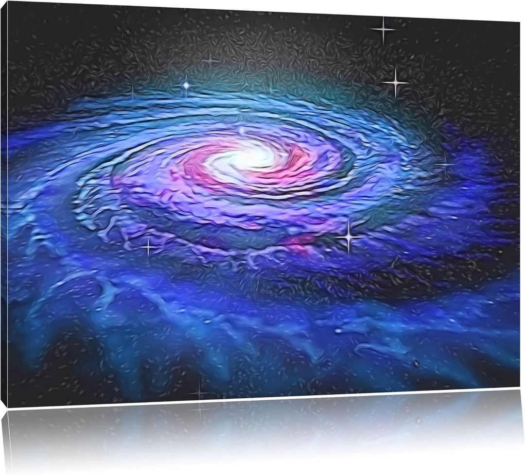 Sternenwirbel Galaxie Deluxe Format: 100x70 cm auf Leinwand, XXL riesige Bilder fertig gerahmt mit K