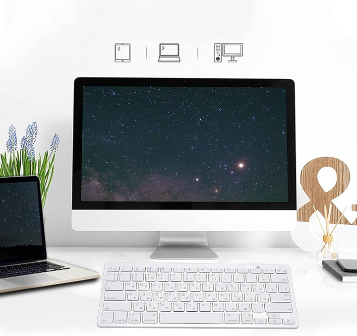 Bewinner Drahtlose russische Tastatur, 78 Tasten Bluetooth Ultradünne professionelle Multifunktionst