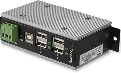 StarTech.com USB 2.0 Hub (4-Port Industrial USB 2.0 Hub mit ESD-Schutz, 350W Überspannungsschutz , W