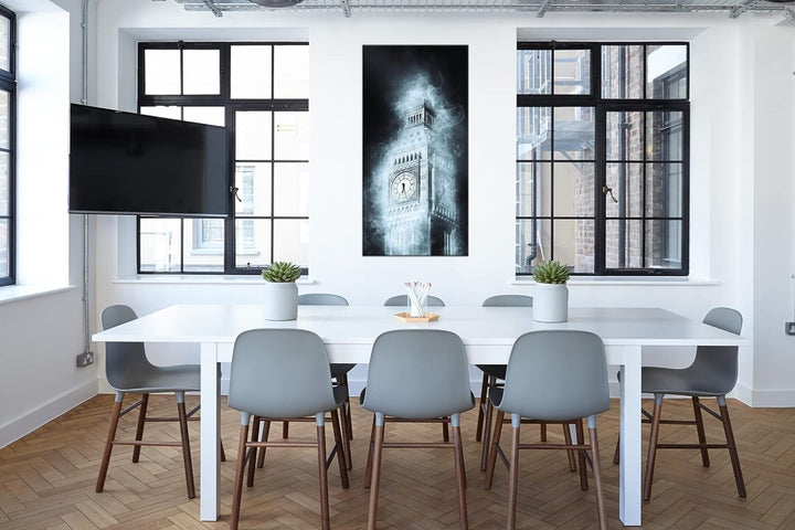 künstlerischer Big Bang in London Panorama 80x40 cm als Leinwandbild, Motiv fertig gerahmt auf Echth
