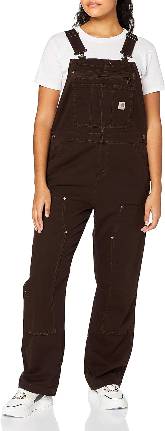 Carhartt Damen Rugged Flex Loose Fit Canvas Lätzchen Overalls XS Dunkelbraun, XS Dunkelbraun