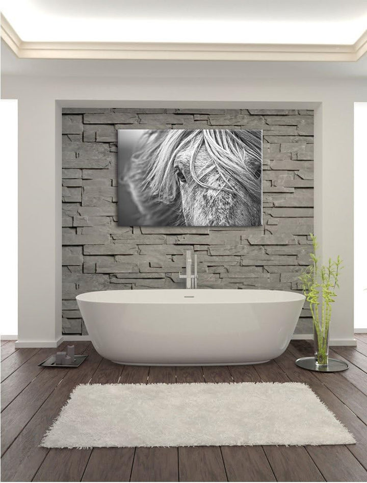 Pixxprint Islandpony in den Westfjorden als Leinwandbild/Grösse: 100x70 cm/Wandbild/Kunstdruck/ferti