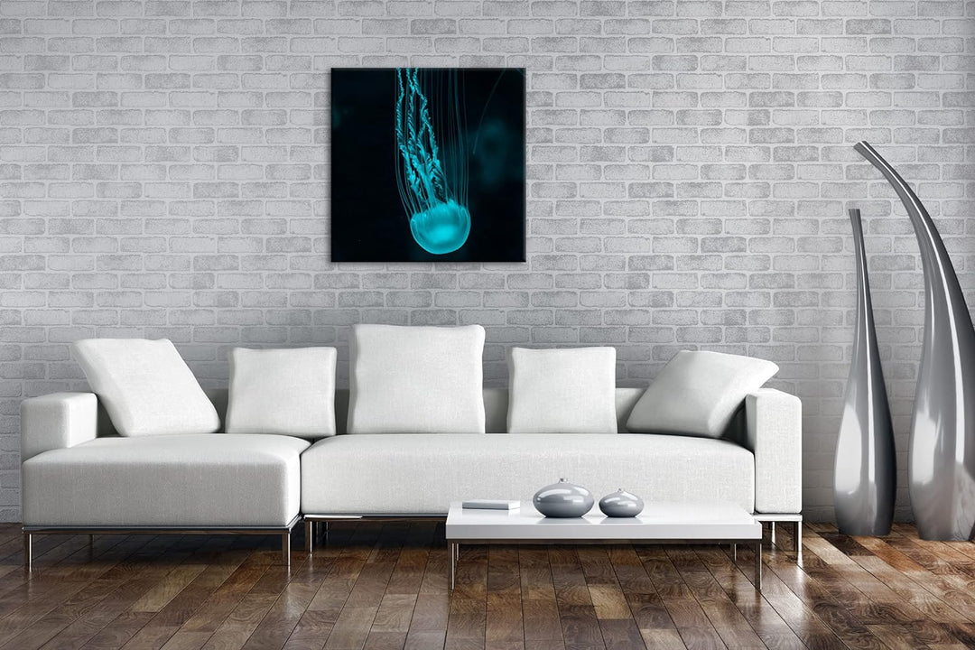 deyoli die langen Tentakel einer Qualle Format: 60x60 als Leinwandbild, Motiv fertig gerahmt auf Ech