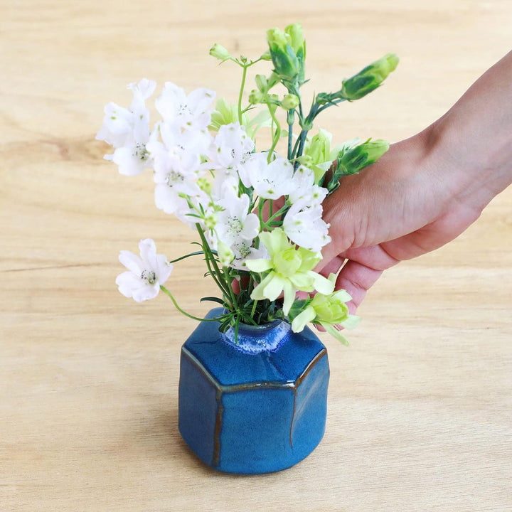 Wazakura Minoyaki Ikebana Keramik-Vase, Made in Japan, kleine handbemalte Blumenarrangement Vase, Tö