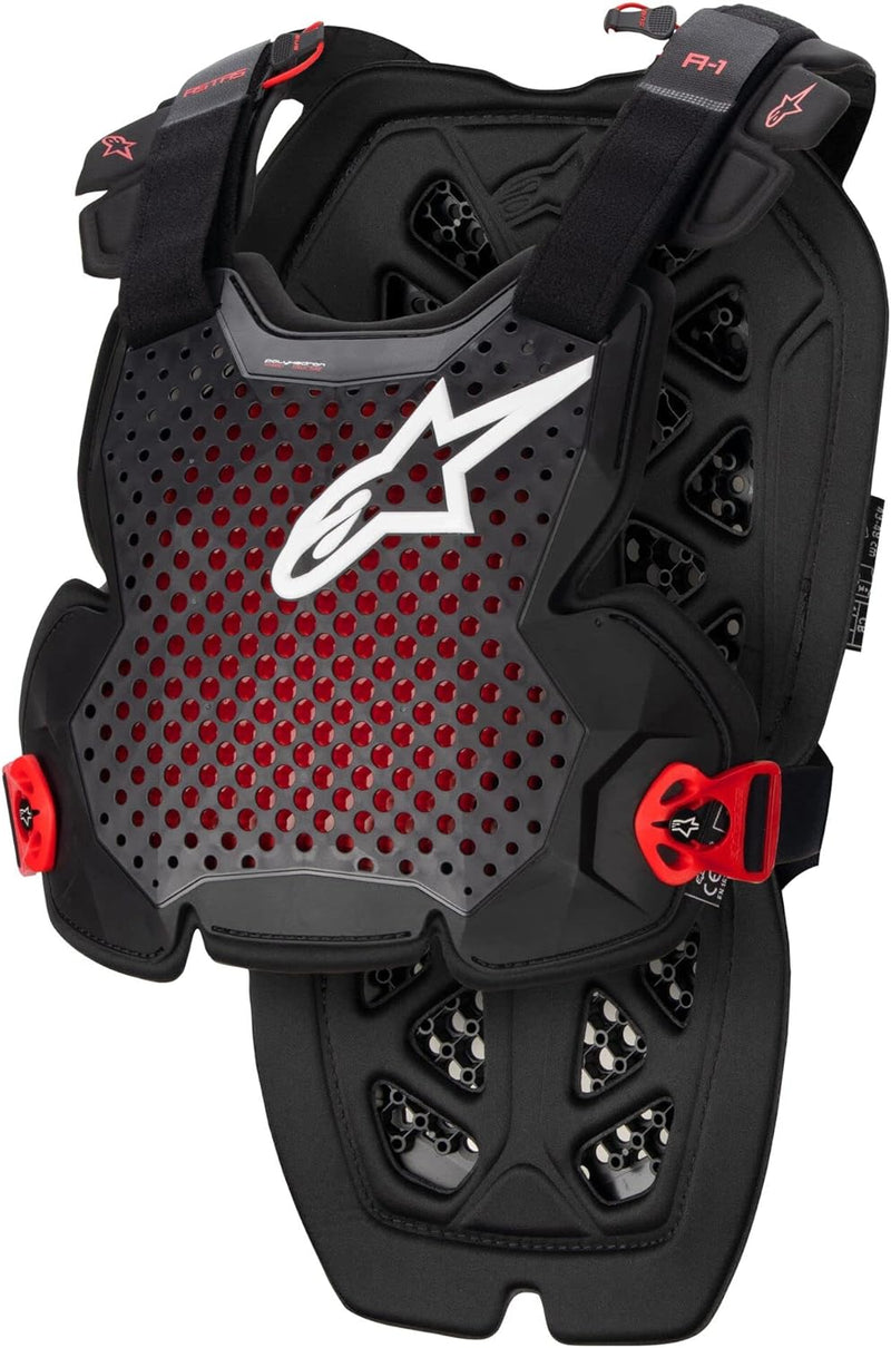 Alpinestars Brustpanzer A-1 Pro Anthrazit/Schwarz/Rot Grau M/L, Grau M/L