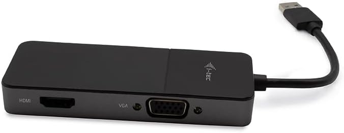 i-tec USB 3.0/USB-C Dual HDMI und VGA Video Adapter, Kompatibel mit Windows, MacOS, Android