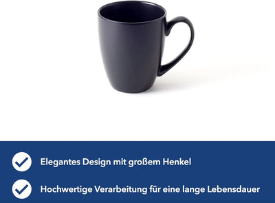 Hanseküche Kaffeebecher Set Gross – Kaffeetassen aus hochwertiger und massiver Keramik, grosse Henke