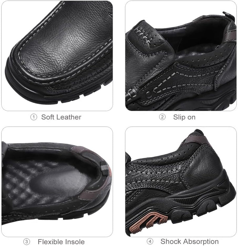 OutPro Herren loafersMokassins aus echtem Leder für Komfort Geeignet für Reisen, Autofahren und im F