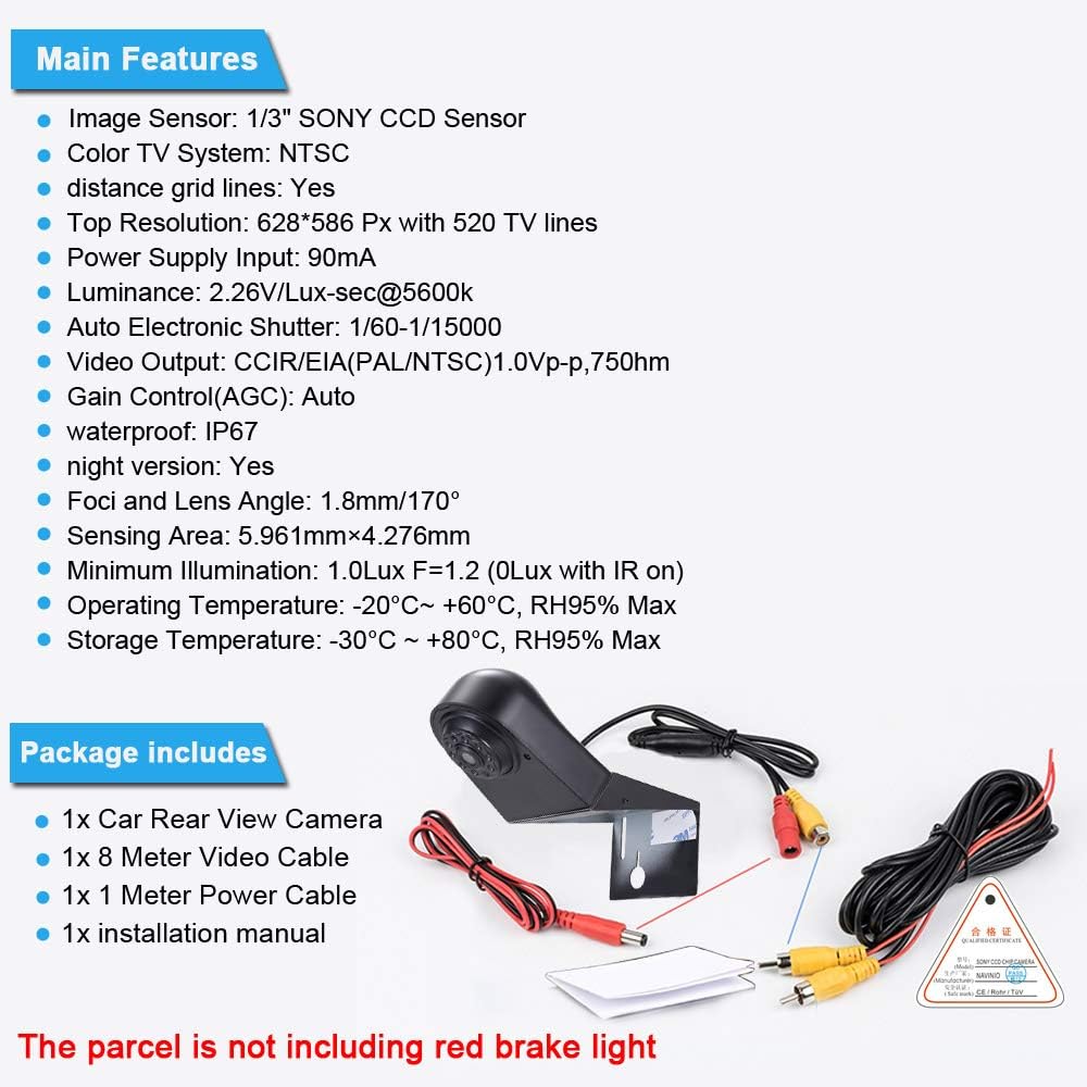 Auto Bremsleuchte Rückfahrkamera Van Transporter Bremslicht für Ford Transit Connect 2014-2017 Van B