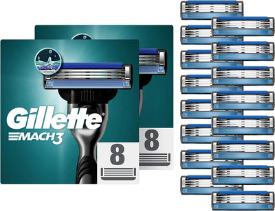 Gillette Mach3 Rasierklingen für Männer, 16 Ersatzklingen 8 Stück (2er Pack), 8 Stück (2er Pack)