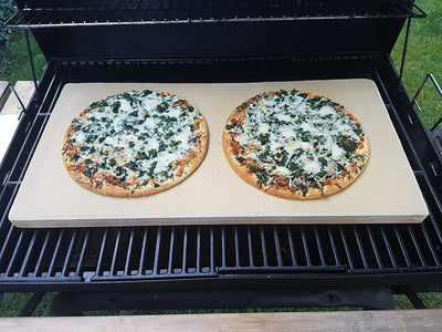 Pizzastein Brotbackstein Backofenplatte versch. Formate mit Holzschieber für Backofen, Grill & Smock