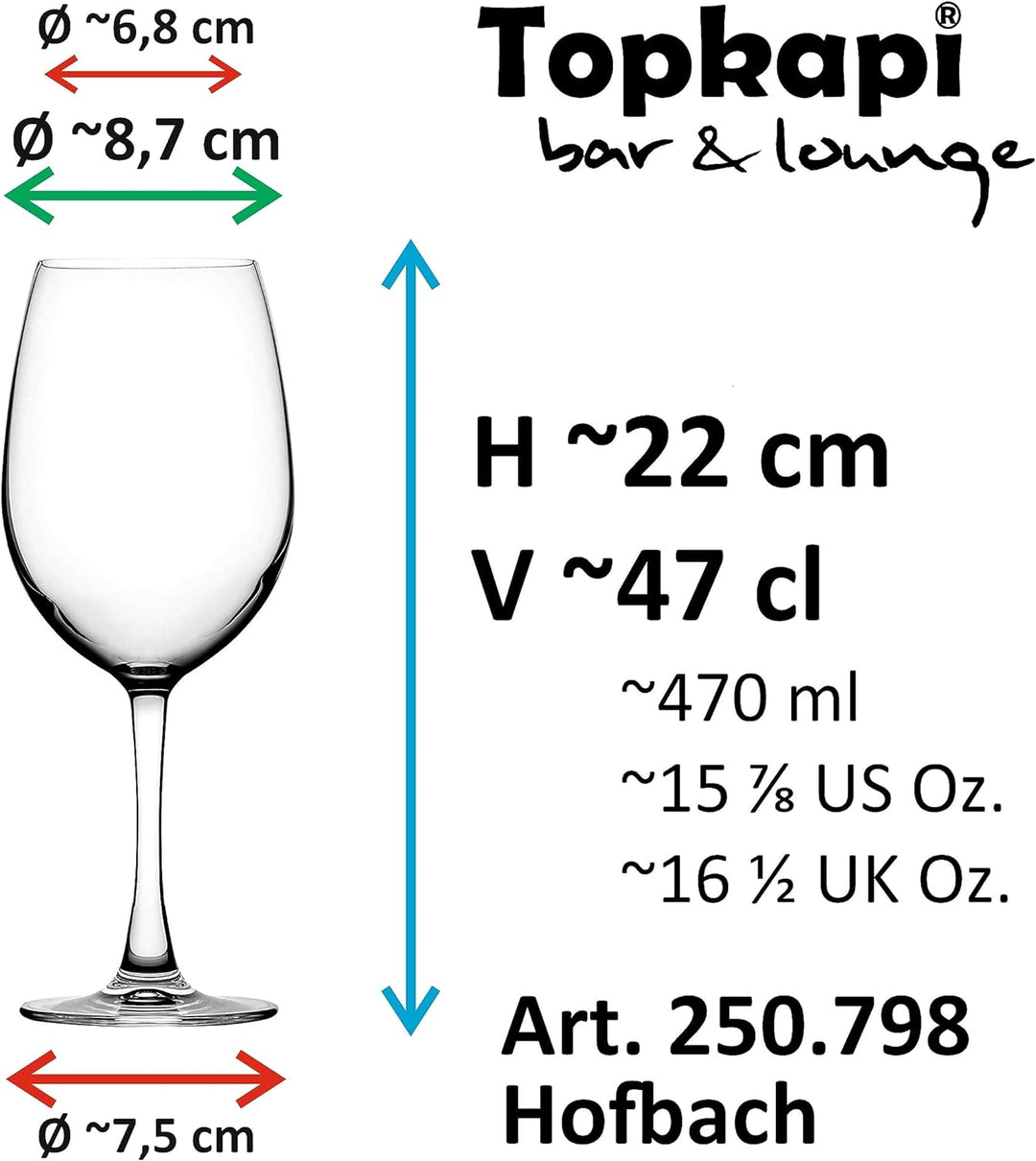 Topkapi Aperol Spritz Glas Hofbach XL – Aperol Spritz Gläser, Cocktail Glas, 470ml, Profi-Glas Bleif