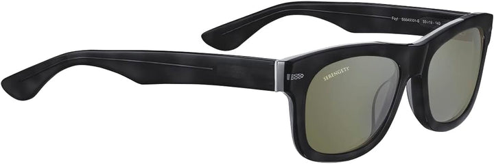 Serengeti Unisex Foyt Sonnenbrille, Glänzend, Schwarz, transparente Schicht, M