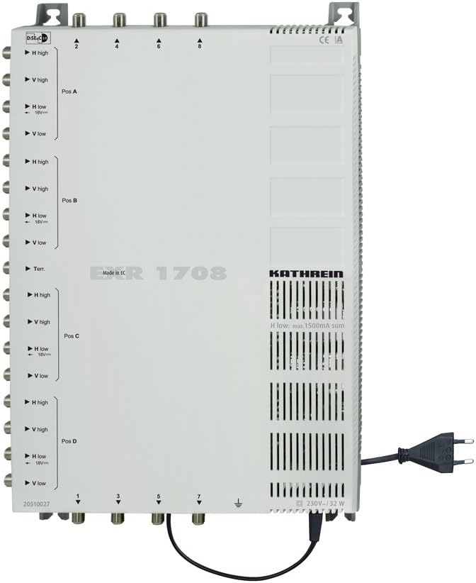 Kathrein EXR 1708 Satelliten-ZF-Verteilsyste Multischalter (4 Satelliten, 17 auf 8 Teilnehmeranschlü