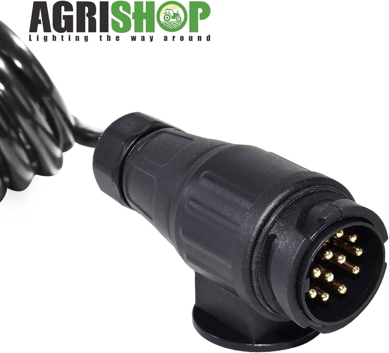 AgriShop Anhänger Verlängerungskabel Adapter13-Polig auf 13 Polig,1.8M Spiralkabel Anhänger 13 polig
