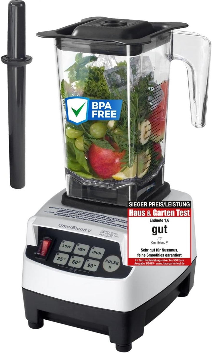 OmniBlend Smoothie Maker 1,5L in weiss I Smoothie Mixer inkl. BPA-freiem Behälter & 6-Klingen-System