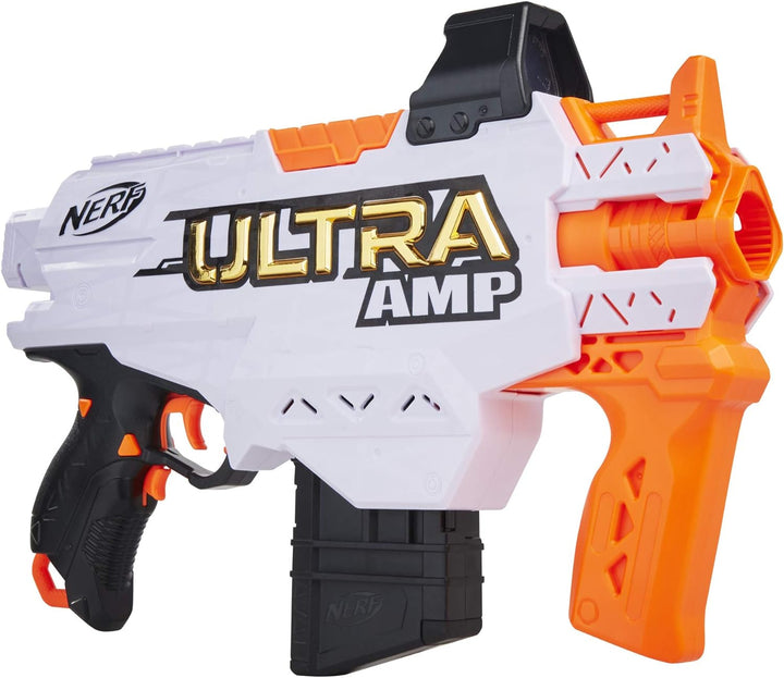 NERF Ultra Amp Motorized Blaster, 6-Dart Clip, 6 Ultra Darts, Compatible Only Ultra Darts
