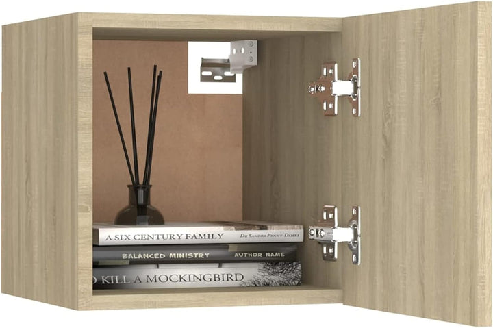 Tidyard 2 STK. Wandschrank Hängeschrank Aufbewahrung Oberschrank Aktenschrank Spanplatte Sonoma-Eich