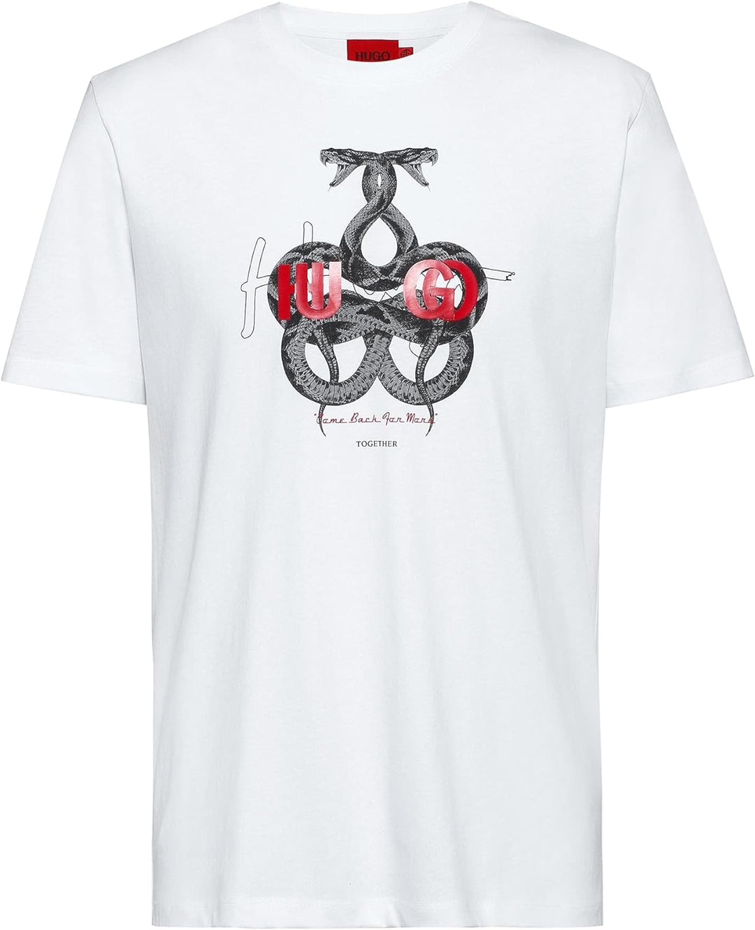 HUGO Herren Dnake T-Shirt aus Baumwoll-Jersey mit Logo und Schlangen-Artwork