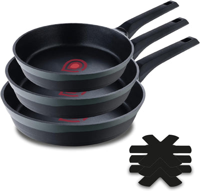 MasterPRO Gastro Reeco | 3er-Set Bratpfannen mit 20, 24 und 28 cm Durchmesser | Heatdot | Recycelter