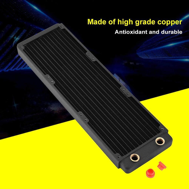 360mm Kupfer Radiator, G1/4 Gewinde Kupfer Heizkörper PC Wasserkühlung Flüssigkeit Wasserkühler Wärm