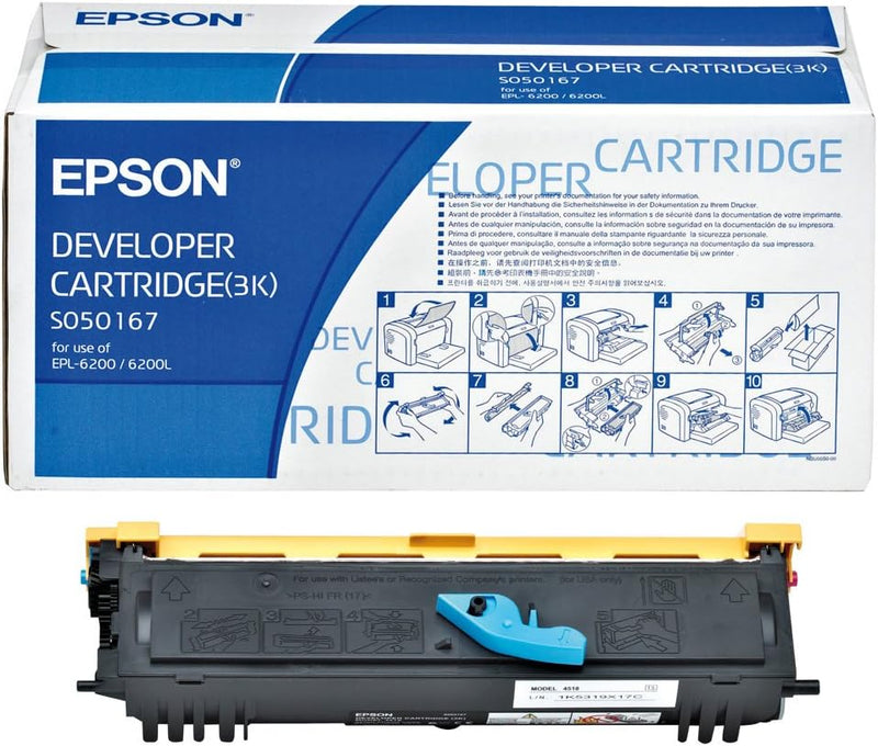 Epson C13S050167 EPL-6200 Tonerkartusche Standardkapazität 3.000 Seiten, Schwarz VERBRAUCHSMITTEL, V