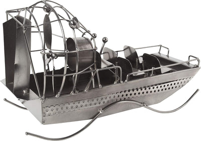 BRUBAKER Deko-Objekt Metall Skulptur Propellerboot Airboat Sumpfboot