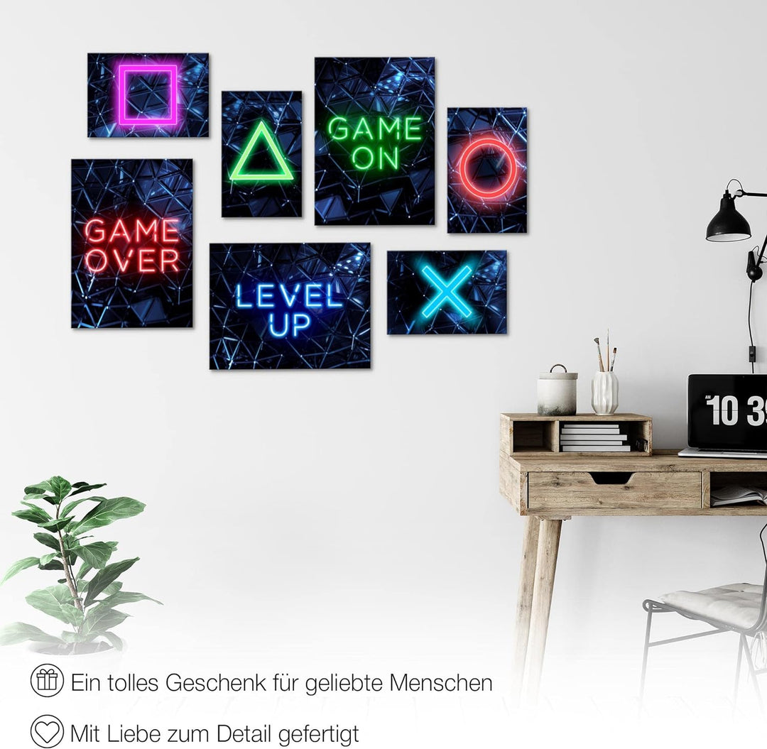 Novart Wandbilder Spielkonsole Game - KOMPLETT AUFHÄNGFERTIG - Gamer Kinderzimmer Junge Teenager- 7