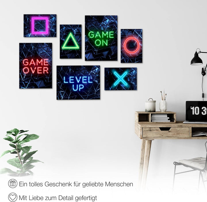 Novart Wandbilder Spielkonsole Game - KOMPLETT AUFHÄNGFERTIG - Gamer Kinderzimmer Junge Teenager- 7