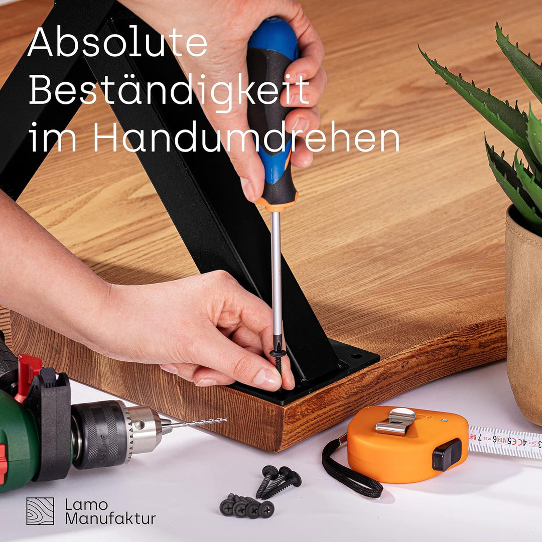 LAMO Manufaktur Tischbeine für Esstisch | Schreibtisch, Mark Light | Vierkantprofil 60x60 mm, Tischg