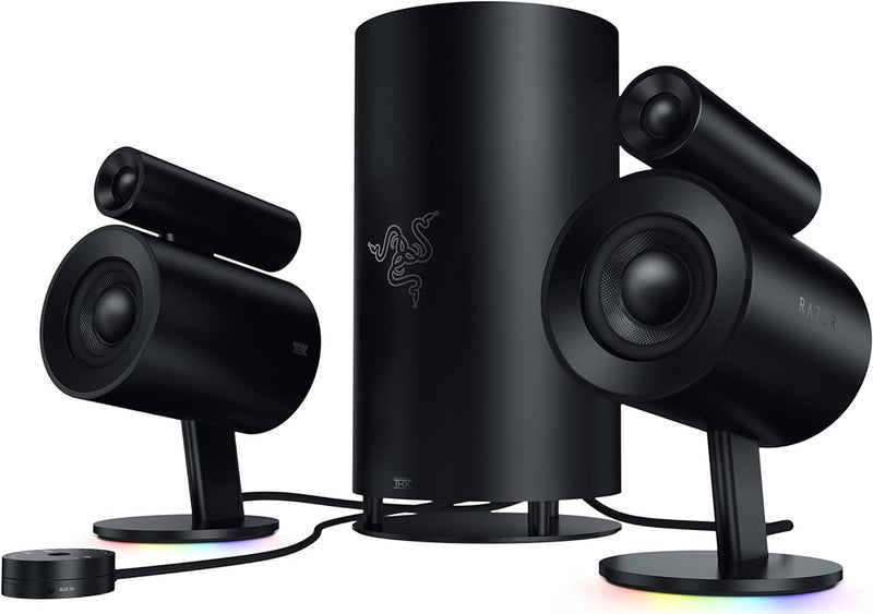 Razer Nommo Pro - 2.1 Virtual Surround Premium Gaming und Heimkino Lautsprecher System mit THX-Zerti