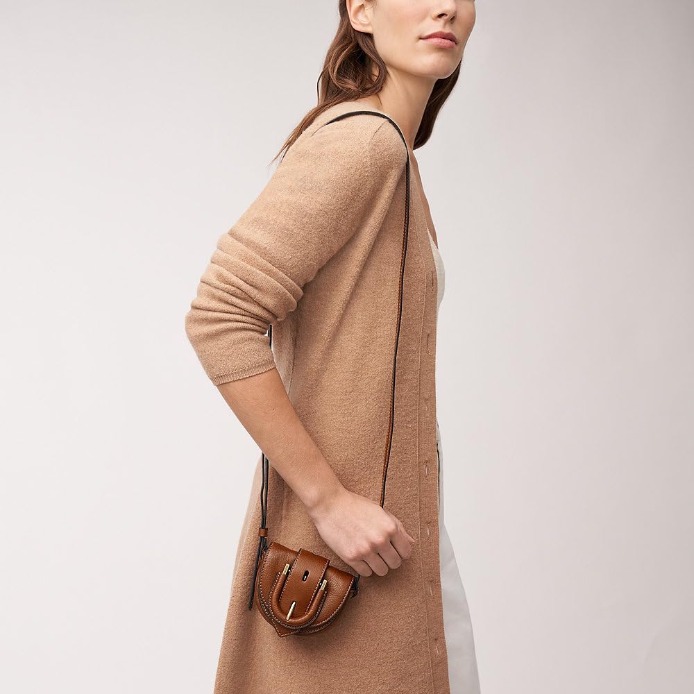 Fossil Damen Harwell Umhängetasche, 10.8 L x 3.4 W x 7 cm H Brown, Brown