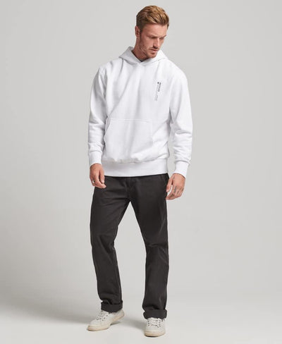 Superdry Herren Recycled Micro Side Hoodie Weiss M/L