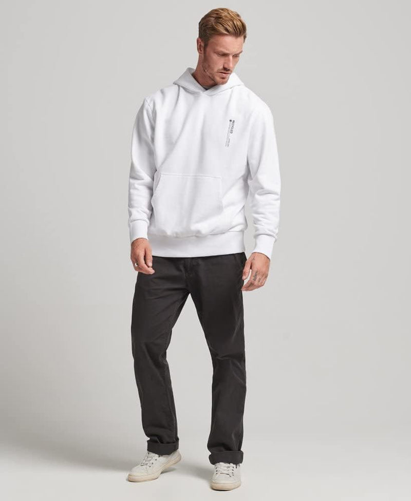 Superdry Herren Recycled Micro Side Hoodie Weiss M/L
