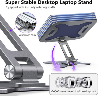 Teskyer 360° Drehung Laptop Ständer, Verstellbarer Laptop Stand, Aluminiumlegierung Laptopständer, H