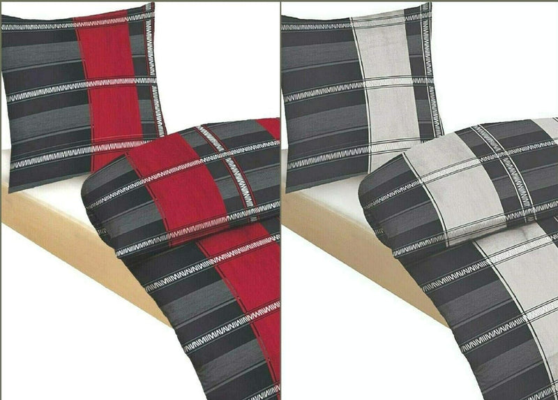 Dresscode 3tlg Bettwäsche Set Microfaser Übergrösse 200 cm x 220 cm + 80 cm x 80 cm NEU Streifen Wei