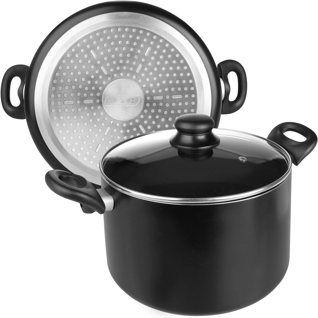 IBILI - Kochtopf mit Glasdeckel, Aluminium, 20 cm, Anti-Haft, geeignet für Induktion 20 cms, 20 cms