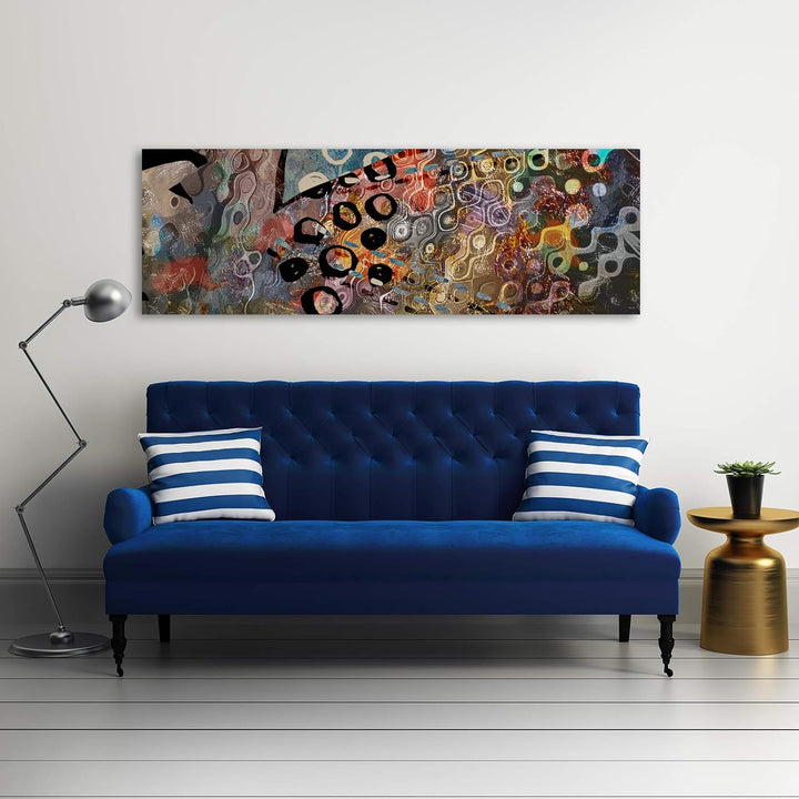 Deco Panel Kunst werk Bild Kunstdruck modern Abstraktion mehrfarbig 90x30 cm Deco panel 90x30 cm E,