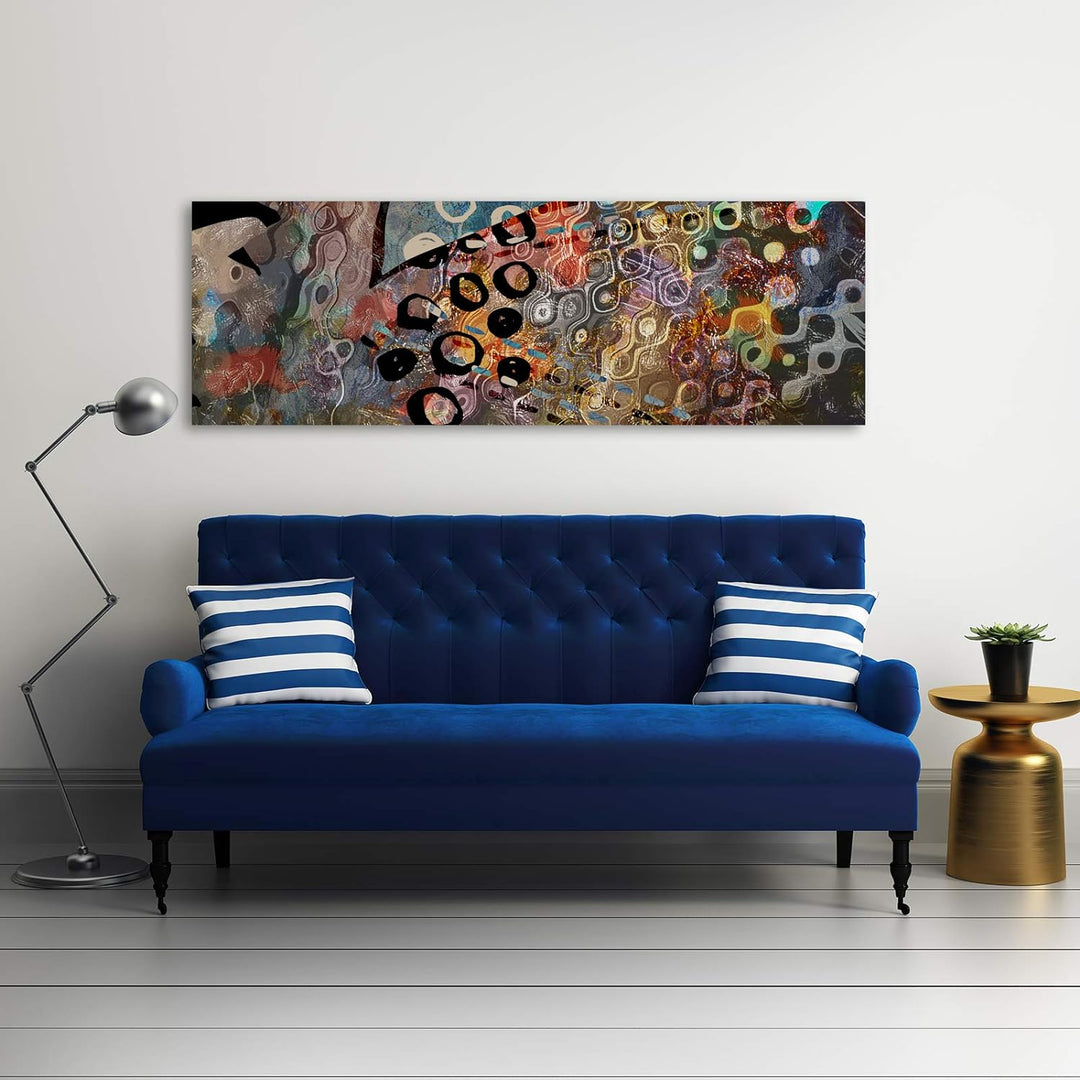 Wandbild XXL Kunst werk Deko Kunst Bilder Abstraktion mehrfarbig 150x50 cm Deco panel 150x50 cm E, D