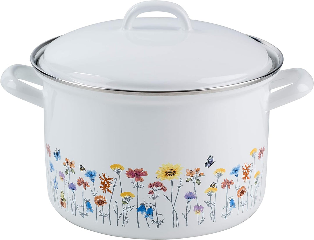 RIESS 0124-070 Fleischtopf mit Deckel, Durchmesser 20 cm, Inhalt 3,5 Liter, Country, SONDERDEKOR FLO