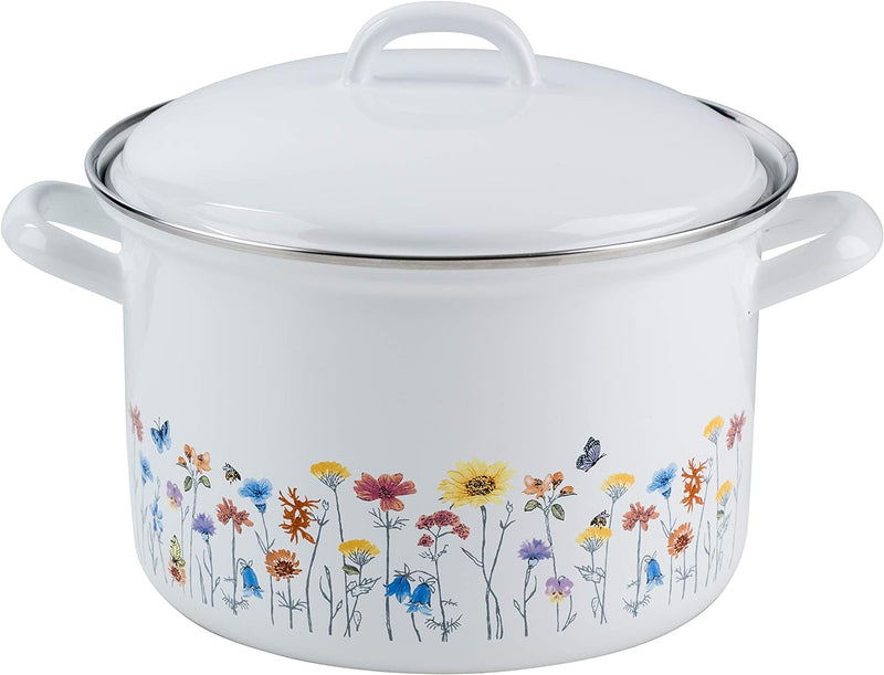 RIESS 0124-070 Fleischtopf mit Deckel, Durchmesser 20 cm, Inhalt 3,5 Liter, Country, SONDERDEKOR FLO