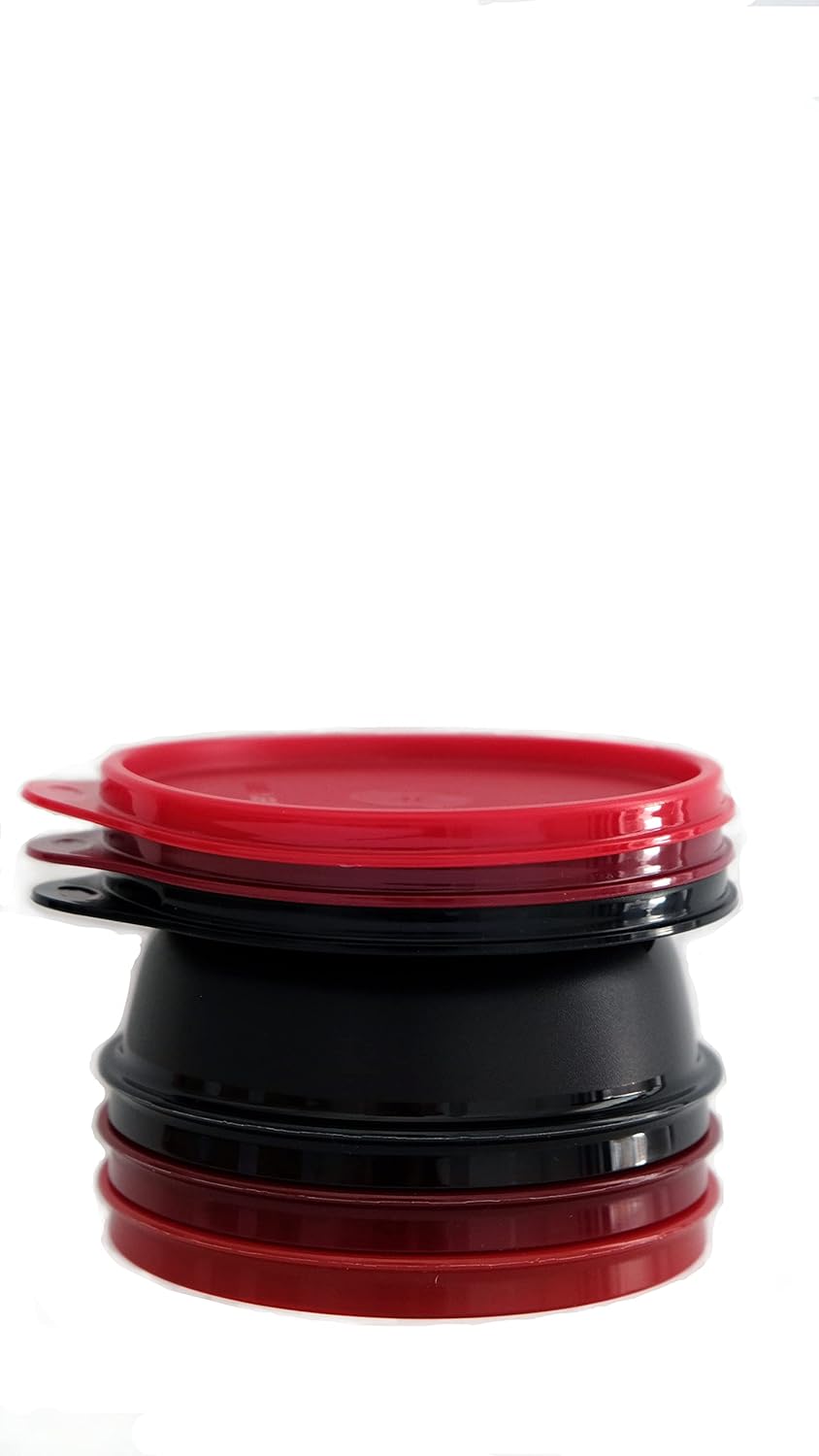 Tupperware Set (3) Kühlschrank Hit-Parade 300 ml schwarz rot dunkelrot kleine Hitparade Mini Panoram