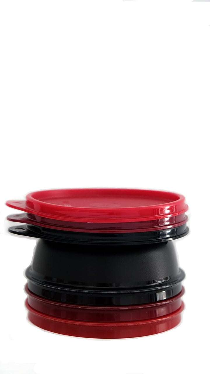 Tupperware Set (3) Kühlschrank Hit-Parade 300 ml schwarz rot dunkelrot kleine Hitparade Mini Panoram