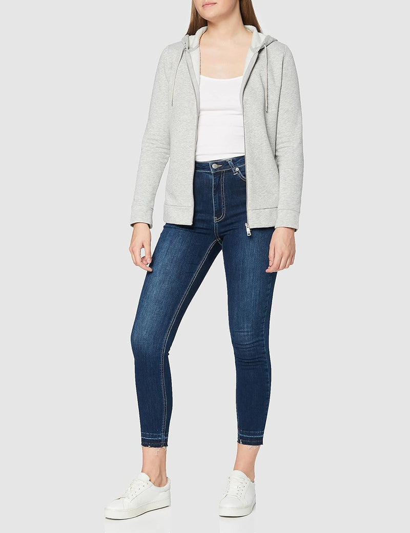 NA-KD Damen Skinny High Waist Open Hem Jeans, dunkelblau , 40 EU