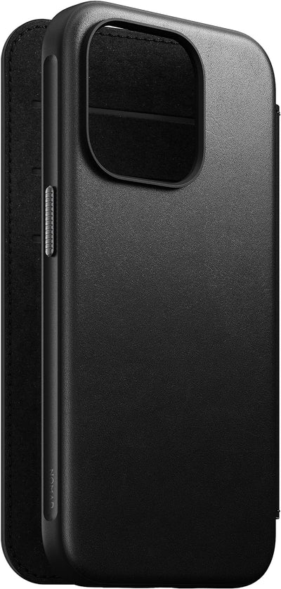 Nomad Moderne Lederhülle für iPhone 15 Pro – Mag Safe Wireless Charging Leder Wallet Case, 3 Kartenf