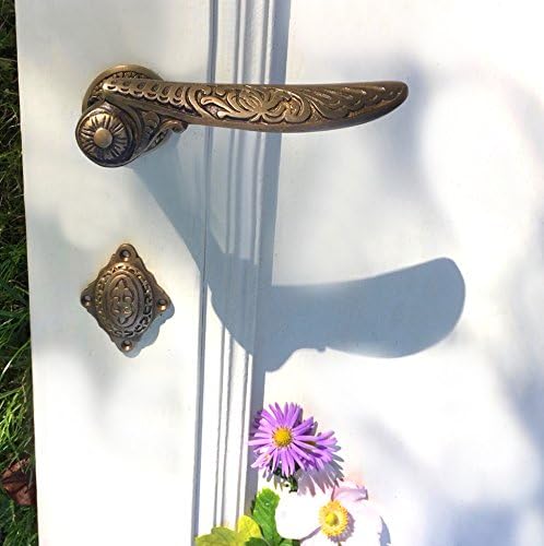 Antikas - Rosettengarnitur Antik-Stil Türbeschläge mit Rosetten Zimmertür Messingbeschlag